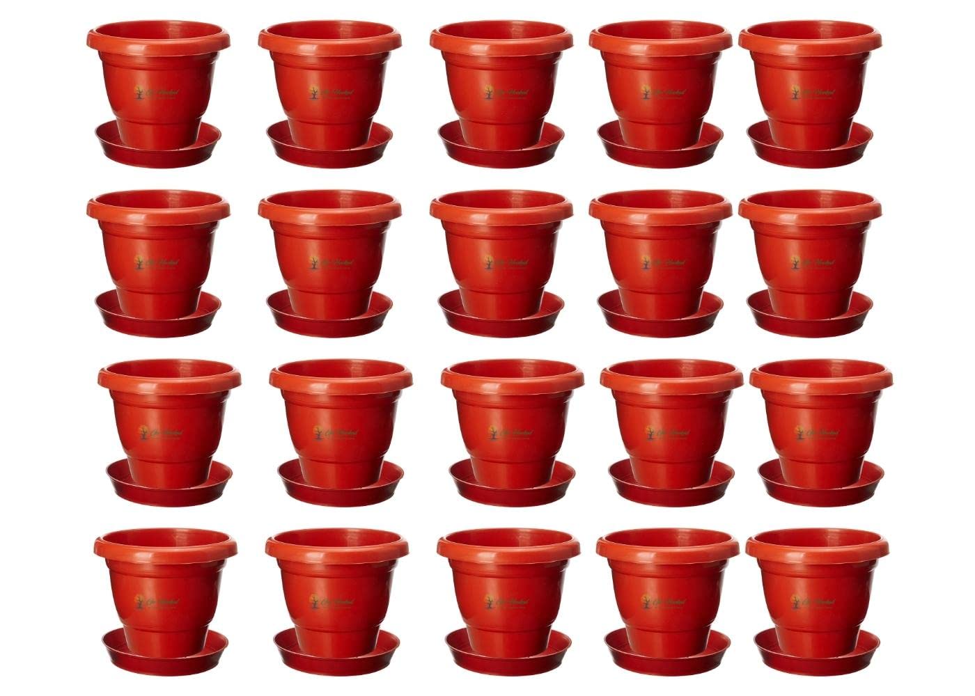 Go Hooked Plastic Gamla/Planter/Pot with Bottom Plate/Tray, 8 inch