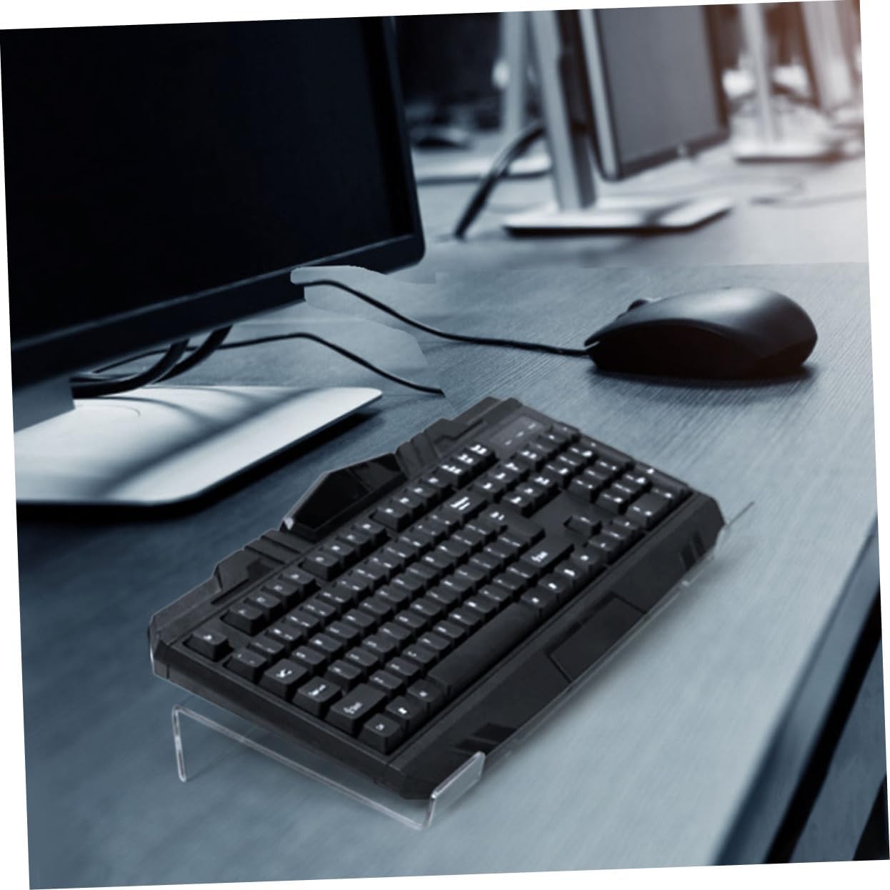 Holibanna Acrylic Ergonomic Keyboard Stand for Gaming and Office Use Tilted Design Compatible Keys Stable and Reliable Support for Comfortable Typing