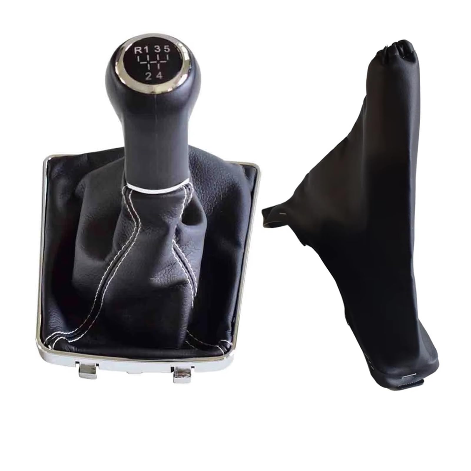 Qwqaab R5-White Manual Gear Knob Manual Gear Shift Knob Pu Gaiter Boot 5/6 Speed For Vauxhall For Opel For Astra Iii H 1.6 2004-2010(R5-White)