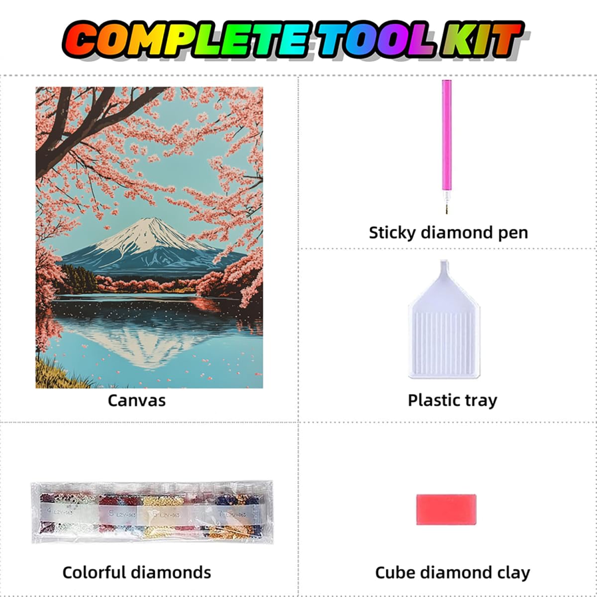 Mount Fuji diamentowe zestawy artystyczne dla dorosłych, malarstwo diamentowe, krajobraz, kryształ, zestawy artystyczne, dla dorosłych, dzieci, DIY, 5D, okrągłe, pełne wiercenie, klejnot, kropki, haft