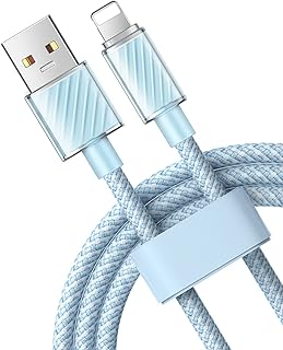 IZHOI 3A mcdodo Smart Cable for iphone charger faster Nylon Braided Fast Charging Cable Lead for iphone 14 13 12 11 Pro Max XR XS X 8 7 6s Plus 5s SE (USB A to L 6.6FT,Blue)