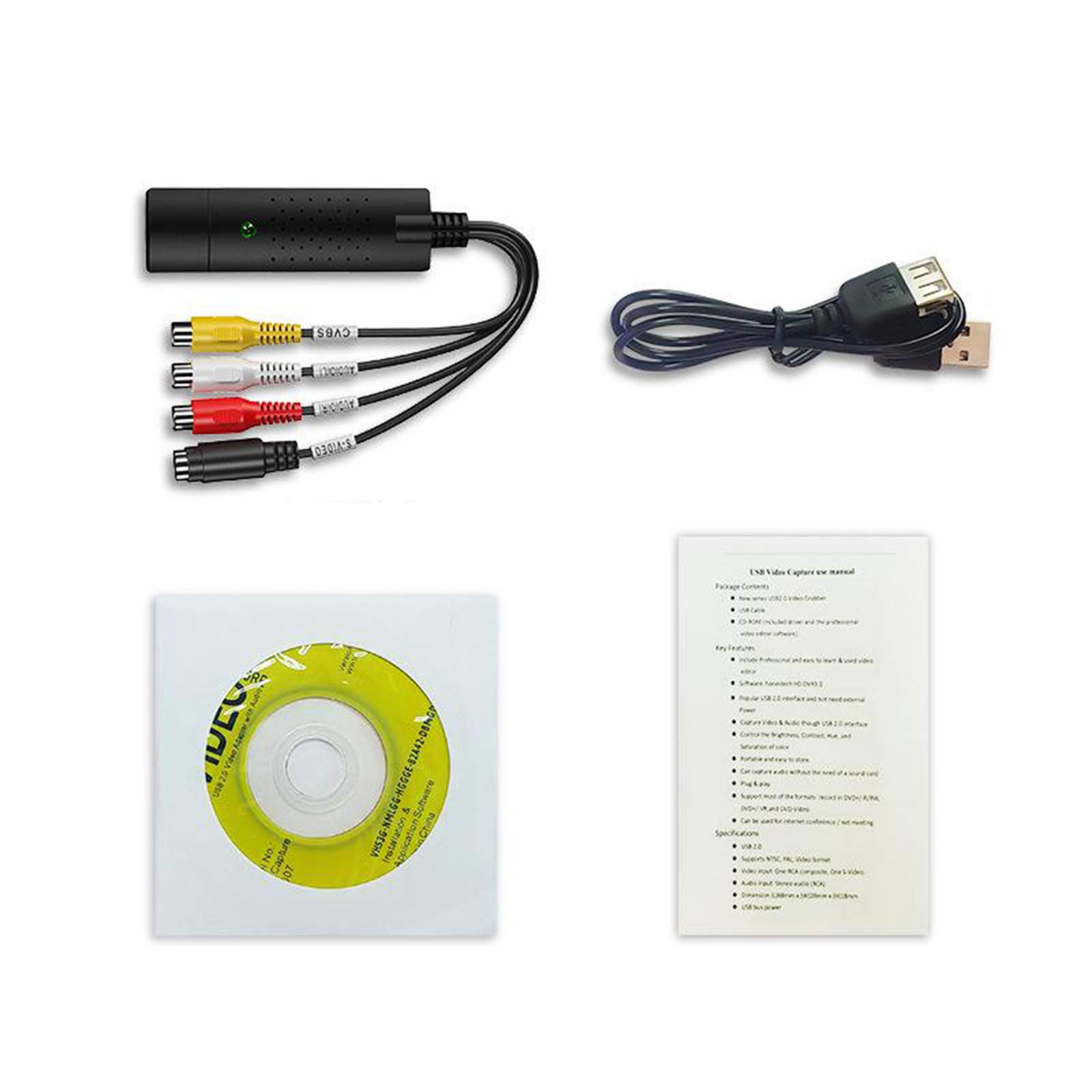 SAI INDER KALA Lifestyle Portable Easy to Use HD Recording Video Capture Card Device VHS to DVD for