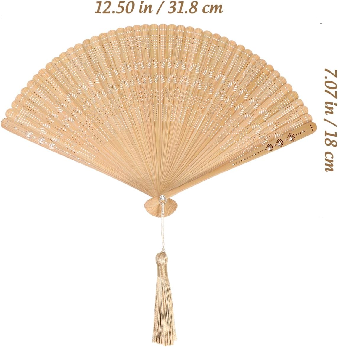 BESPORTBLE Bamboo Folding Fan for Women, Vintage Chinese Handheld Foldable Fan, Small Portable Wood Cooling Accessory for Hot Flashes, Church, Wedding Party, Dance Performance, Festival Gift