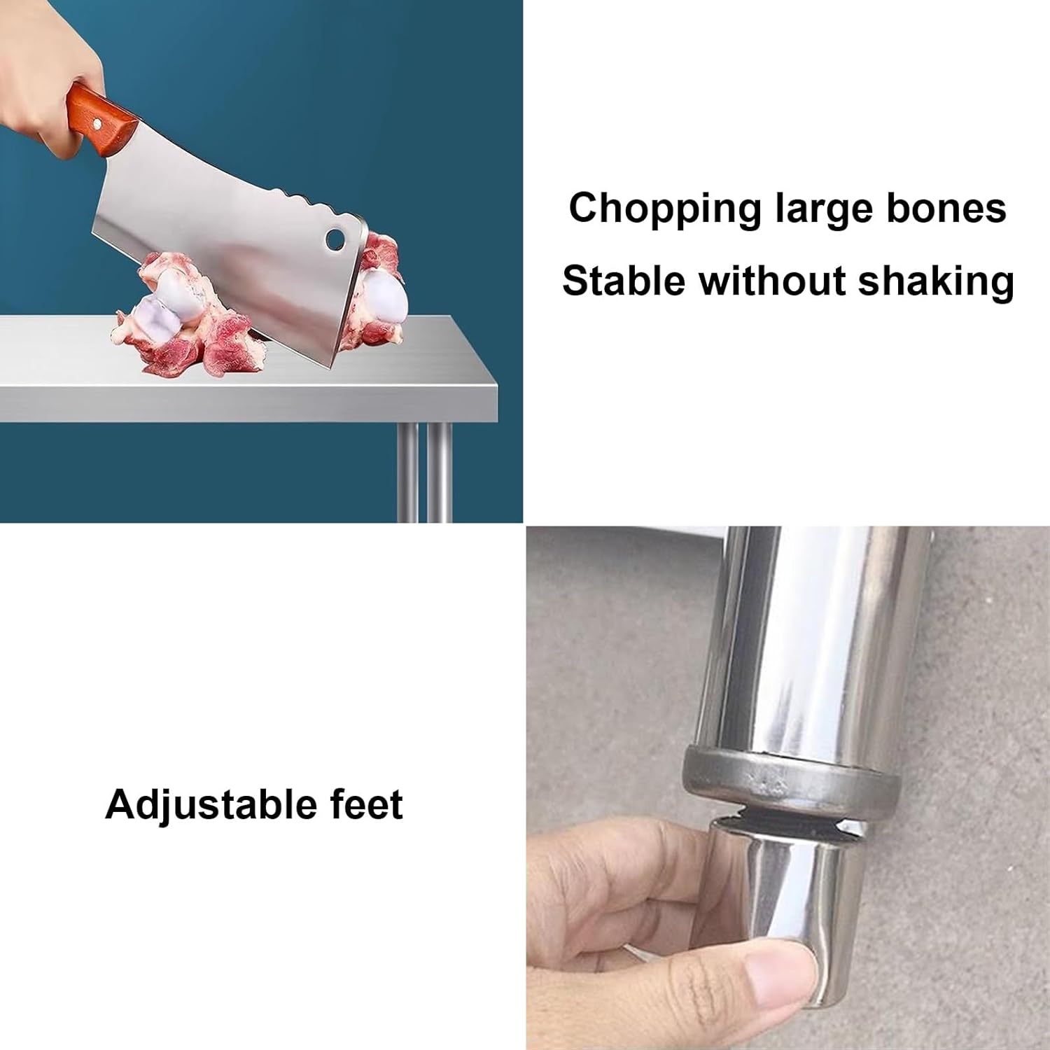 Stainless Steel Single Tier Workbench Household Kitchen Chopping Casework Multifunctional Commercial Preparation Table Cooktop Metal Table Thickened Workbench