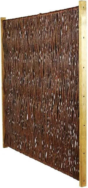 Weidenzaun 'London New' 120x140cm - Sichtschutzelement aus geflochtener Weide