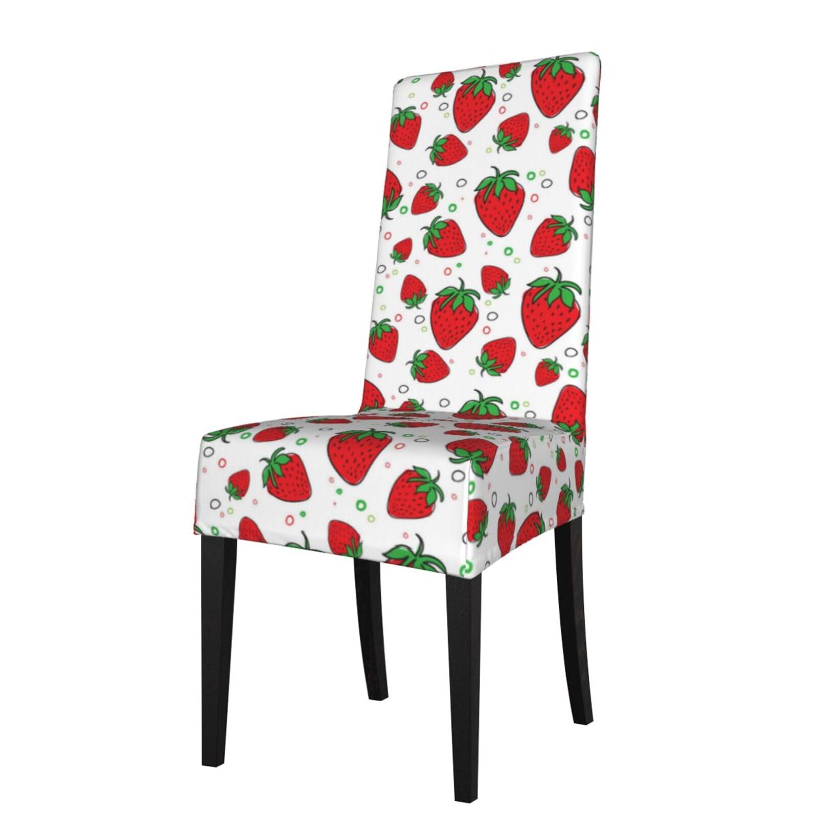 LKYMOH Strawberry (2), Chair Covers Stretch Chair Slipcovers for Dining Room, for Party Pet Protection Universal Fit Soft Polyester