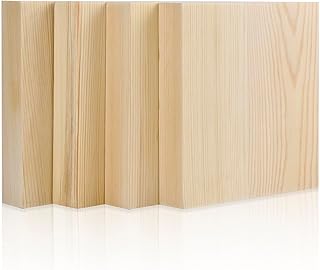 6x6x1 Inch Solid Wood Carving Blocks, 4 Pcs Rectangle Wooden Blocks for Crafting, Unfinished Wood Blocks for Crafts DIY Supplies Coasters Engraving Painting Beginners and Adults(6x6x1 Inch)