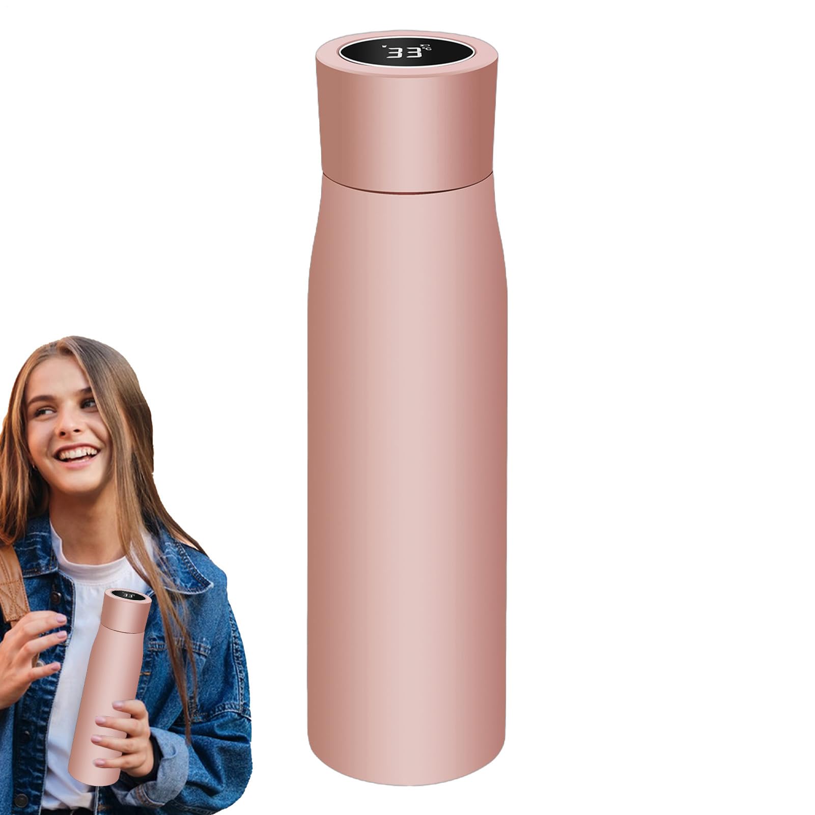 Intelligente Trinkflasche mit Trinkerinnerung - Thermosflasche mit | Temperatur-LED-Display und intelligentem Wecker | Für leichtes Wasser mit Vakuumisolierung - für den Außenbereich