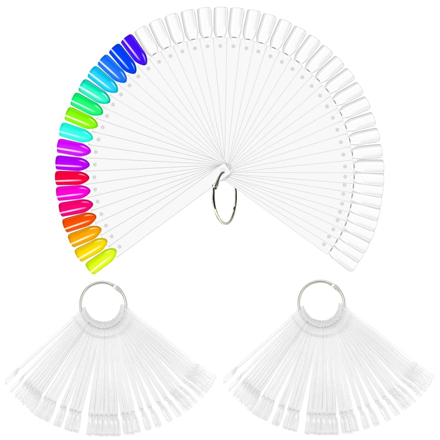 Fan Shape Nail Art Polish Display Tips, False Nail Sample Sticks, Nail Practice Color Display, for Nail Home DIY Nail Salon Practice Tools (Fan-shaped Natural, 50 - Pcs)