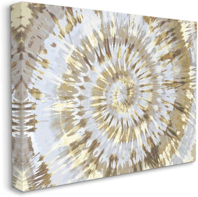 Stupell Industries Abstract Patterned Tie Dye Spiral Brown Beige Design, Designed by Molly Kearns Wall Art, 16 x 20, Black Framed