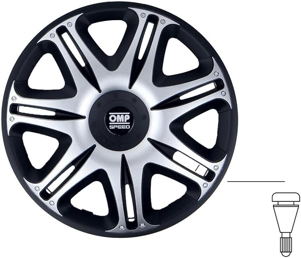 OMP SPEED SET 4 TAPACUBOS GHOST NEGRO/PLATA 15 PULGADAS - 5