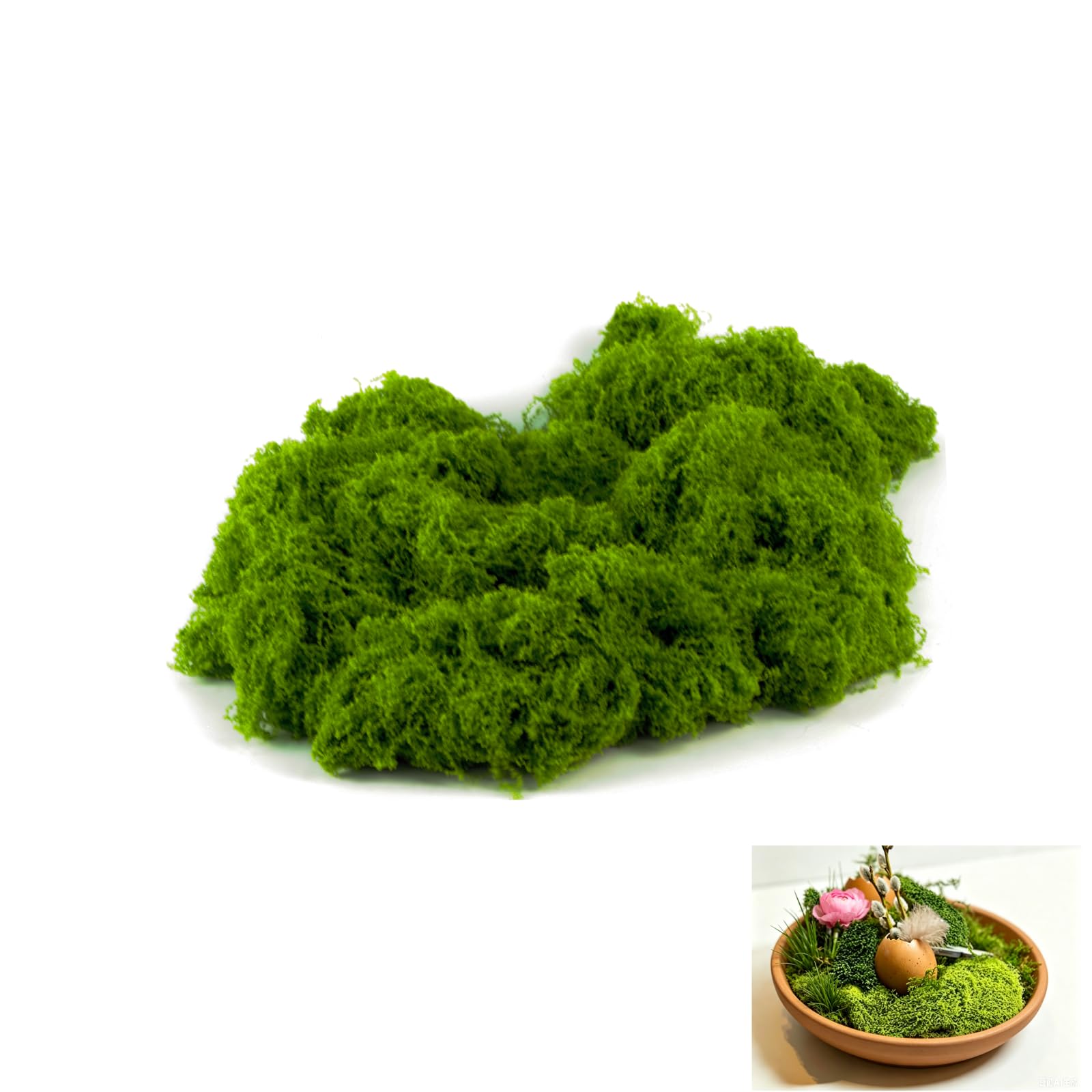 JinZeYou 100g Artificial Moss for Crafts, Green Fake Moss, Fake Decorative Mosses for Crafting Plant Garden Lawn DIY Crafts Landscaping Model Making Decoration(Dark Green) (dark green)