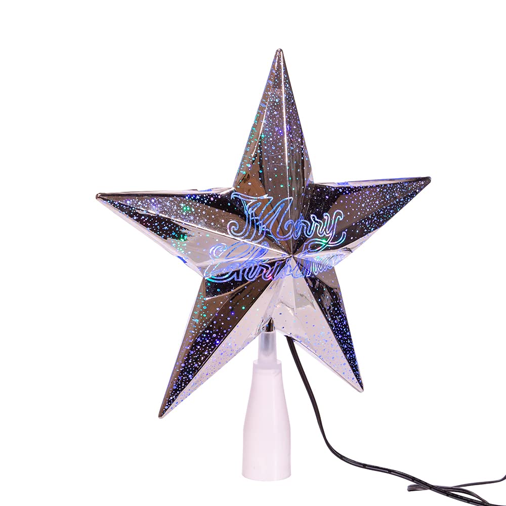 Kurt S. Adler Kurt Adler Cimier de Sapin de Noël Scintillant RVB 18 lumières 20,3 cm Multicolore