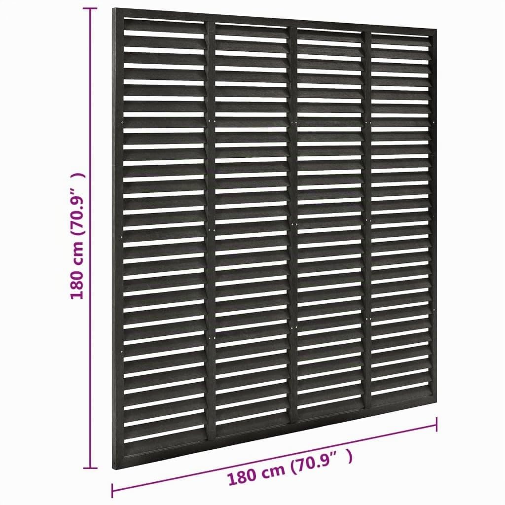 vidaXL Lamellenzaun Querlattenzaun Sichtschutzzaun Gartenzaun Latten-Design Zaun Sichtschutz Garten Zaunfeld Zaunelement WPC 180x180cm Dunkelgrau