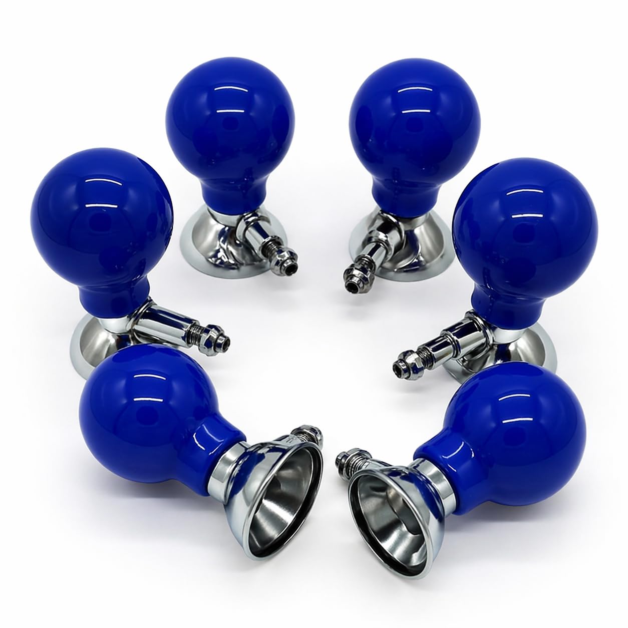 ECG Electrode Bulb Set of 6 | Reusable Silicone Suction Cup Chest Electrodes with Nickel Snap | Latex-Free ECG/EKG Machine Accessories (Blue)-image-3