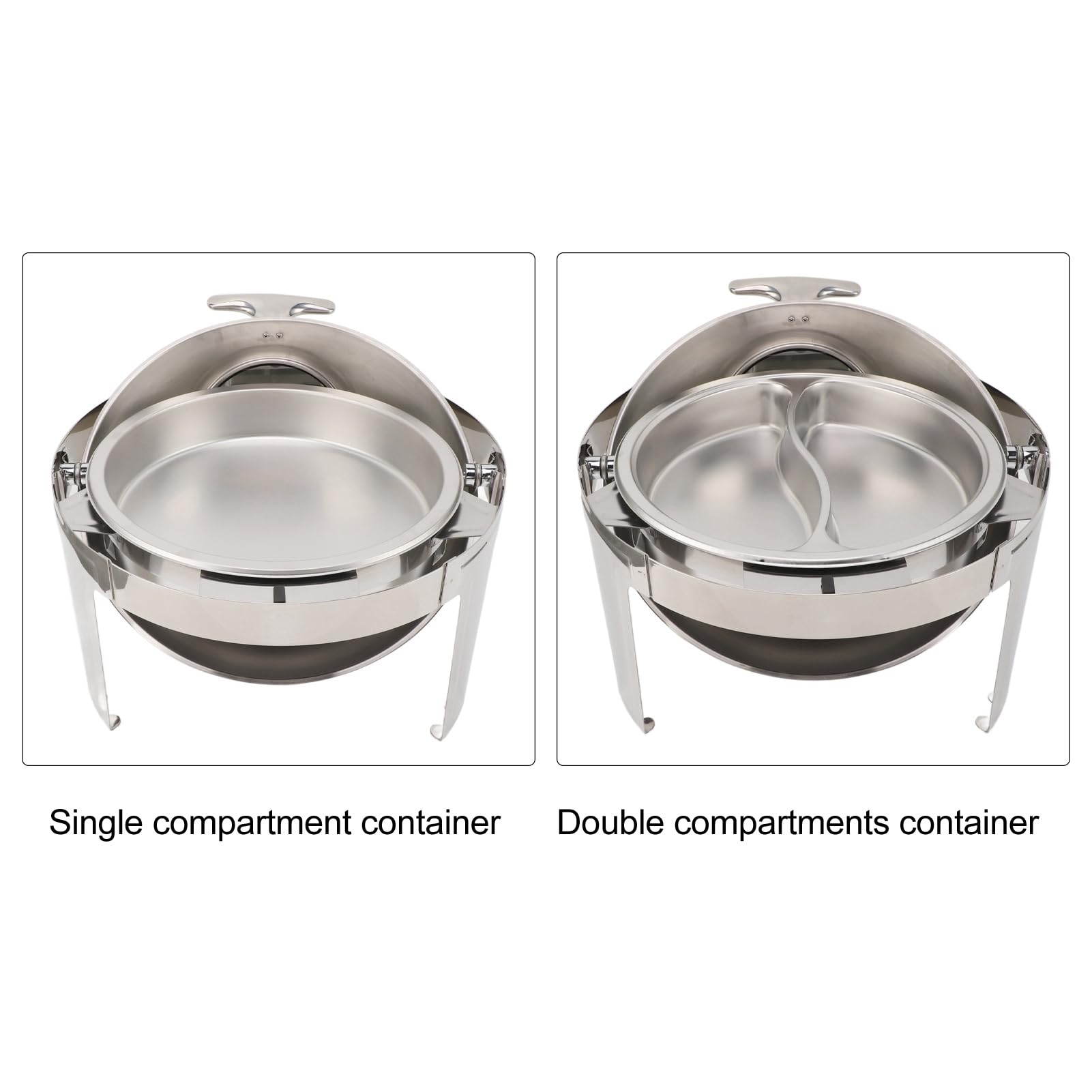 Chafing Dish - Set da buffet, in acciaio inox, 6 l, scaldavivande per catering, eventi, feste, matrimoni (1 padella grande)
