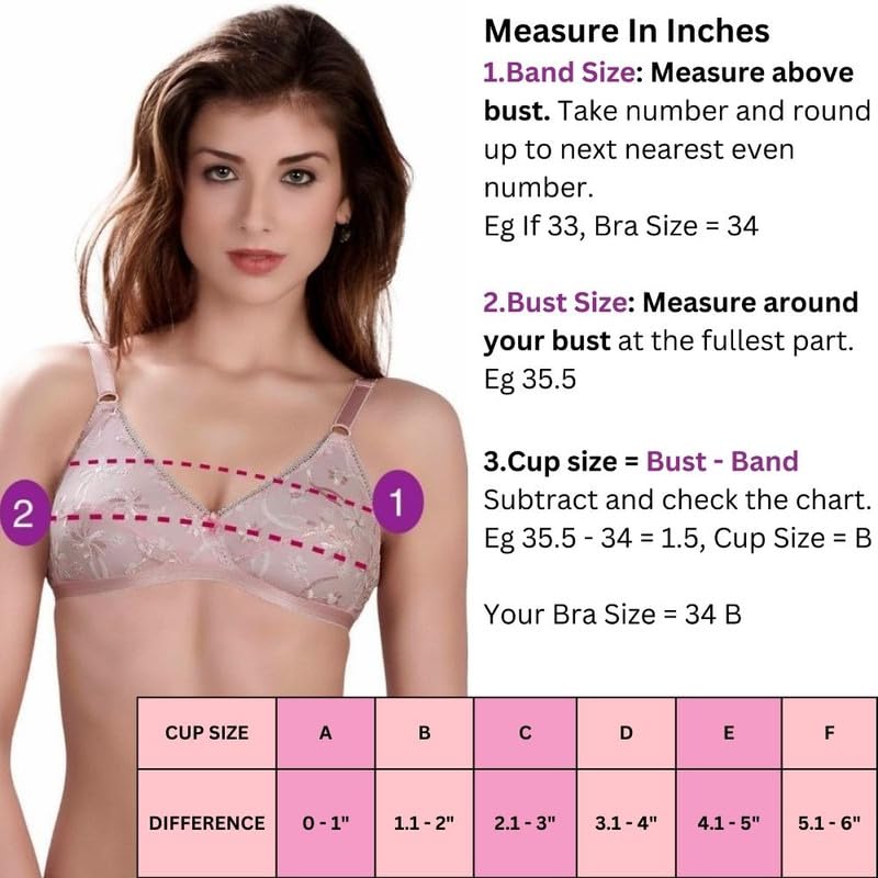 Image of BRIDA LADIES INNERWEAR Women's Cotton Rich Non-Padded Detachable & Transparent Removable Strap Tshirt Bra, Wireless Full Coverage Bra for Women - Everyday Bra - Monica