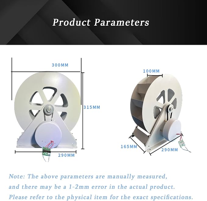Generador hidroeléctrico de rueda de agua de 100 W, rueda hidráulica de baja velocidad con transmisión silenciosa, turbina micro portátil para generación de energía al aire libre, incluye luz LED miniatura 2