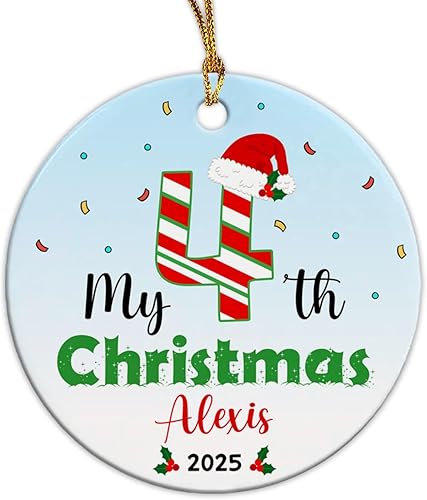 Vista 74 de Adorno de cerámica personalizado para la segunda Navidad del bebé, vaca lechera Feliz Navidad 2025, regalo personalizado para los amantes