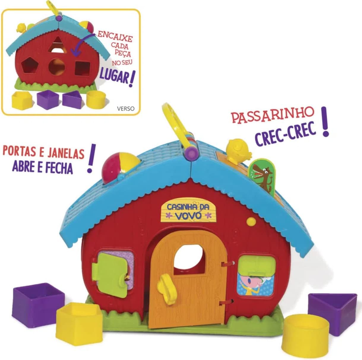 Brinquedo Educativo Casinha da Vovo Encaixe Formas, Elka, Sortido, Tamanho Único