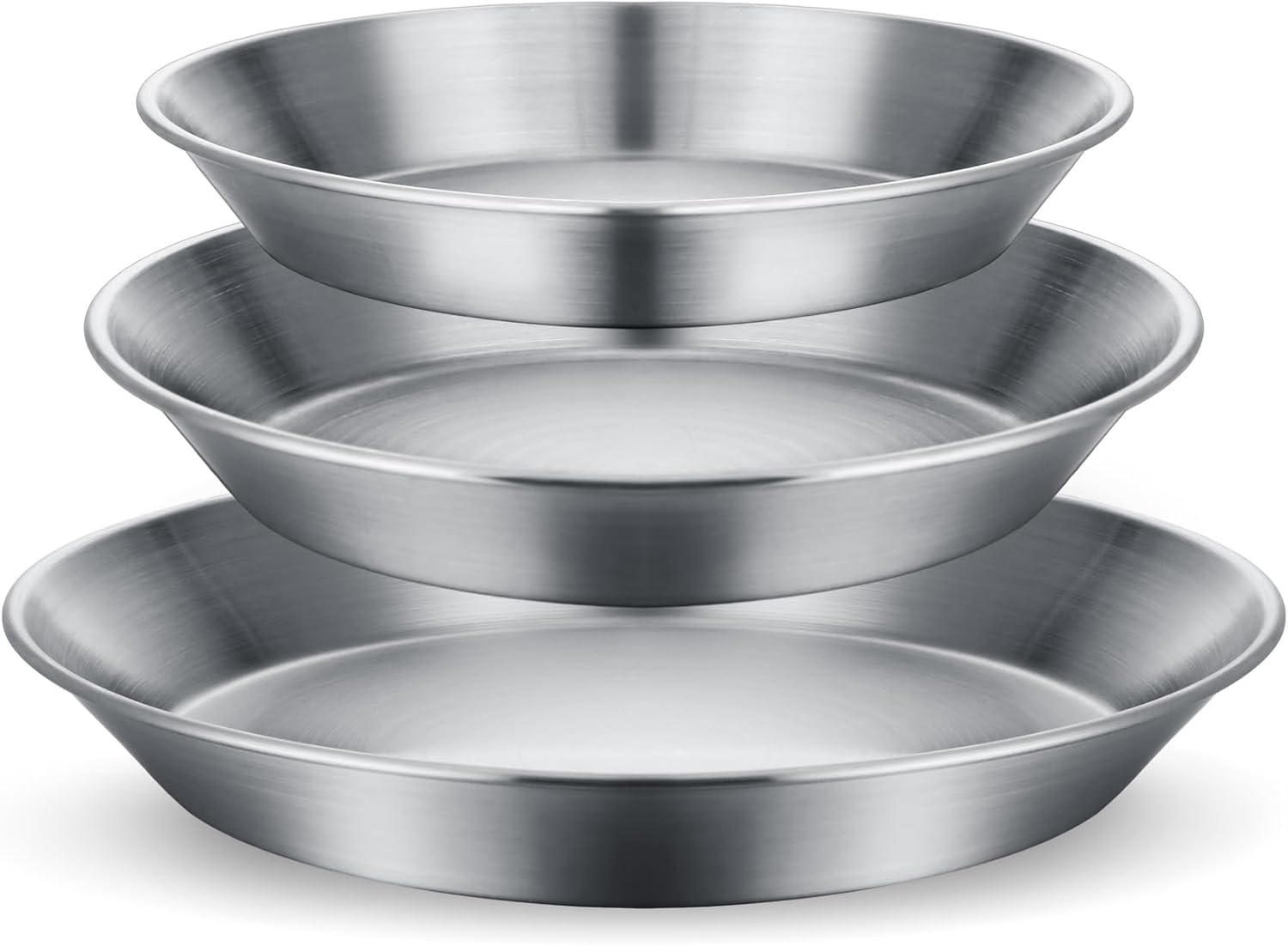 Baderke 3 Pcs Stainless Steel Pie Pan Set 7.87