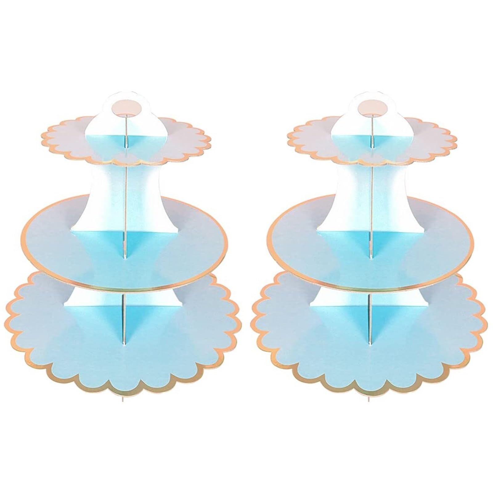 Ryckey Cake Stands 2 PACK Cardboard Cake Stand 3 Tier Paper Dessert Round Cupcake Holder