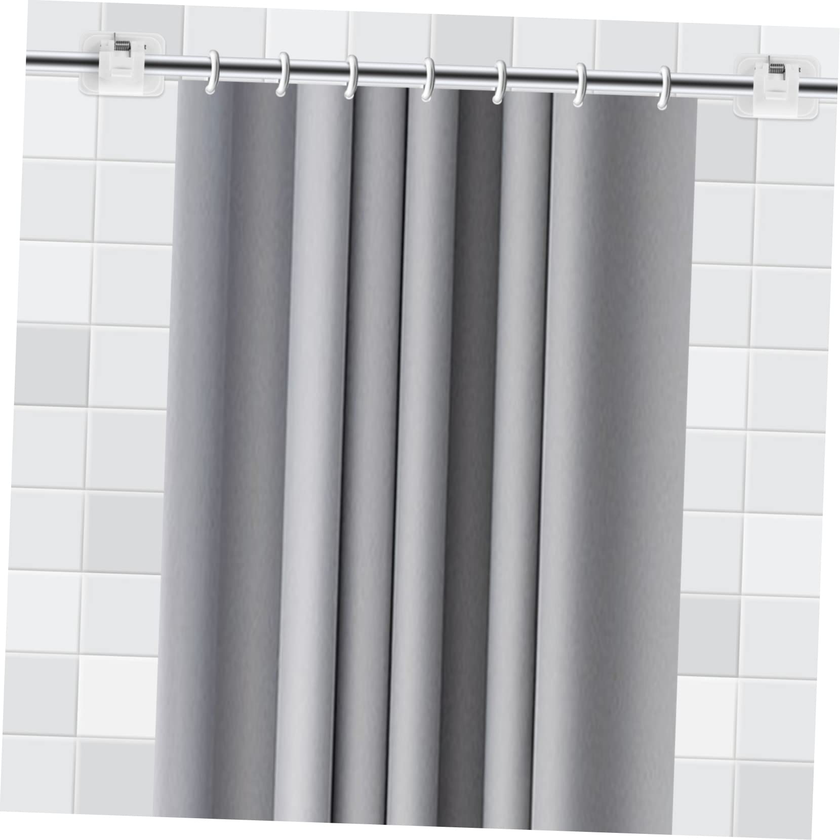 Mobestech 2 Set Pz Supporti per Bastoni Tende Autoadesivi Supporti per Tende da Regolabili Facile Installazione Chiodi Adatti per Cucina 10 Pezzi * 2