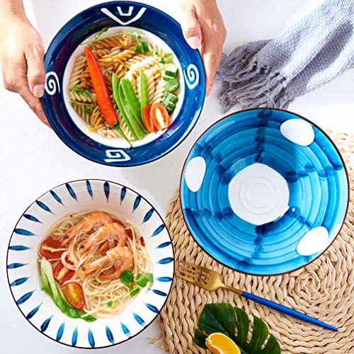 PIXNOR Tigelas de cerâmica estilo japonês, tigelas de macarrão Udon de porcelana grande, tigelas de