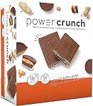 Power Crunch Protein Bars Beurre d'arachide Crème 12 Nombre – Barre haute teneur en protéines, 13g Protéines, Sucre faible, Barre de snack à la crème
