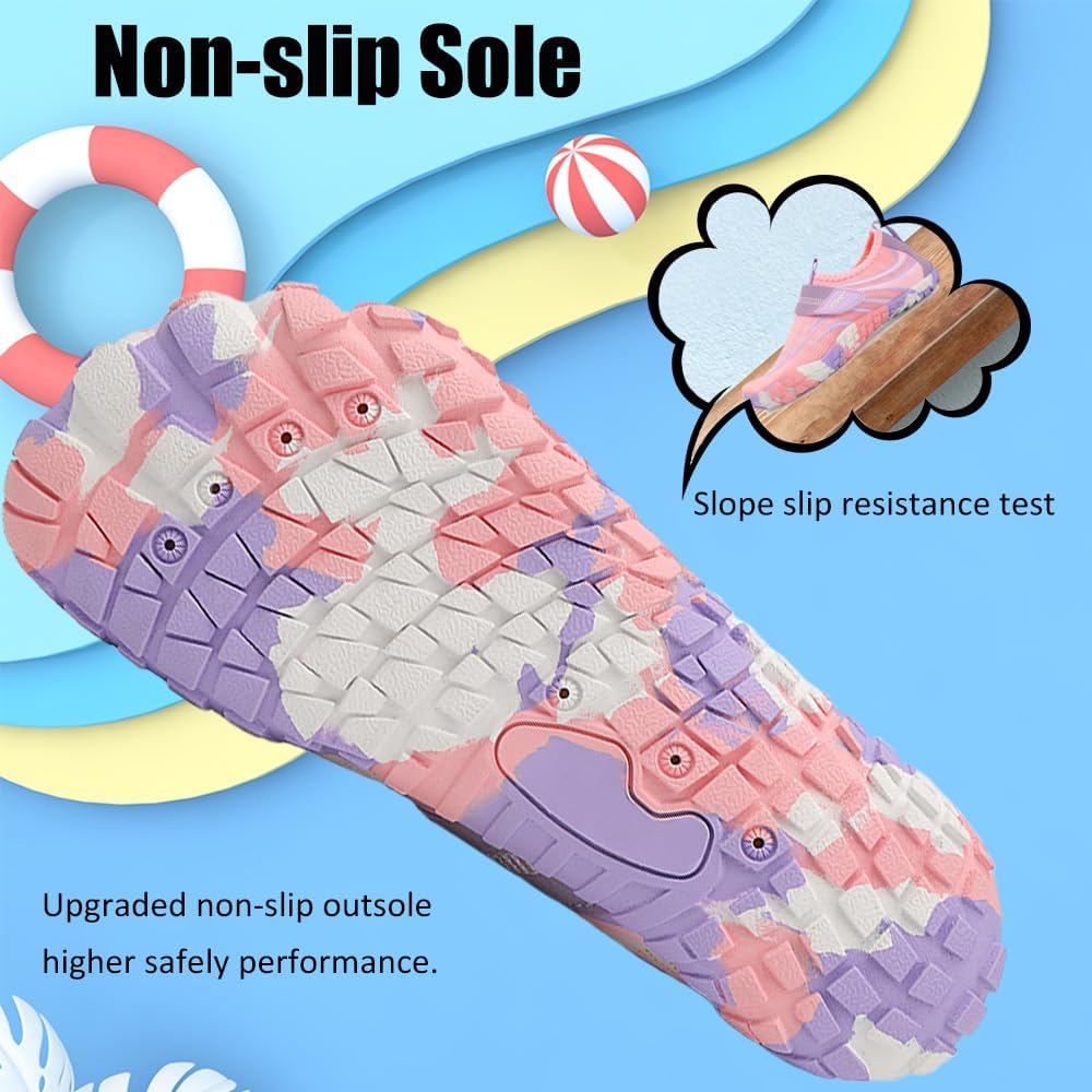 Bambini Scarpe da Spiaggia Ragazze Ragazzi Scarpe da Acqua Scarpette da Surf da Scoglio Water Shoes per Piscina Nuoto Sport Acquatici Sandali 1Viola 36 EU