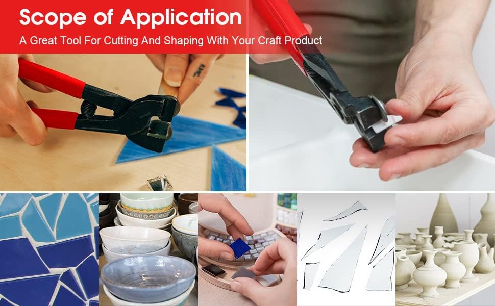 Miniatura 7 de Herramientas de mosaico, 200mm pesados Herramienta Alicates mosaico recortar Nippers baldosa cerámica Rueda Cortador De Ruedas De Vidrio