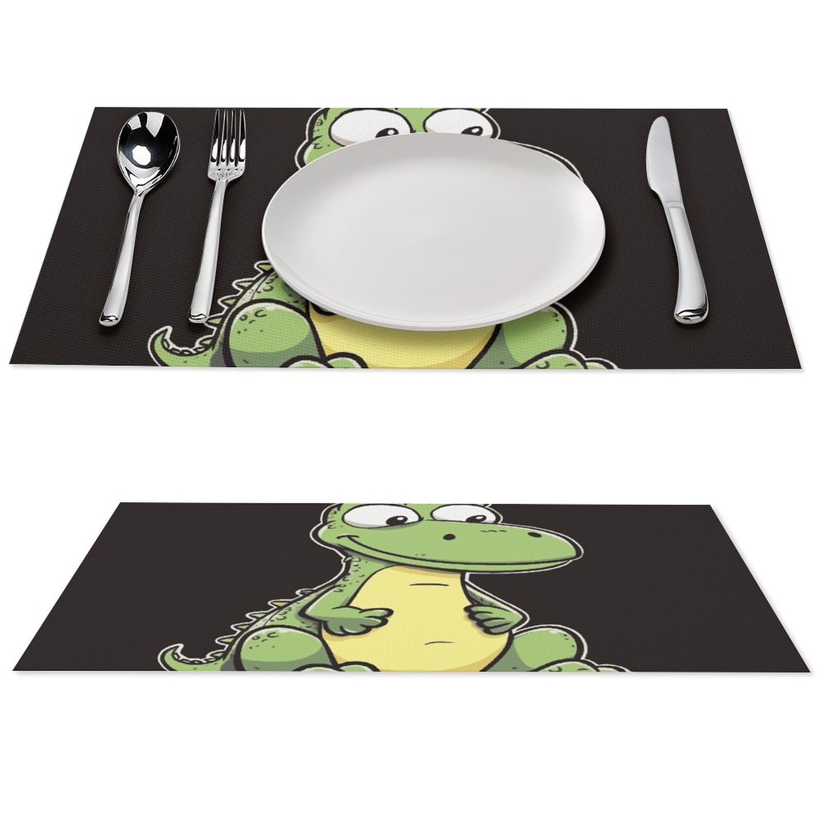 Set de table antidérapant et thermorésistant à motif crocodile amusant pour fête d'enfants