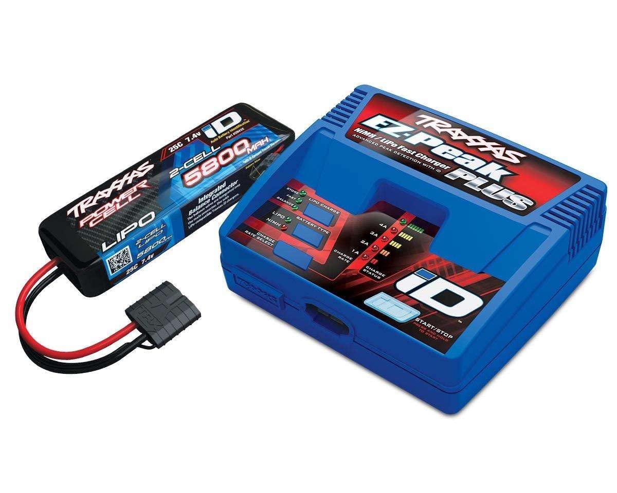 Traxxas 2992G Pacchetto CARICABATTERIA 2970G + 1 x LIPO 2S 5800 mAh 2843X Presa