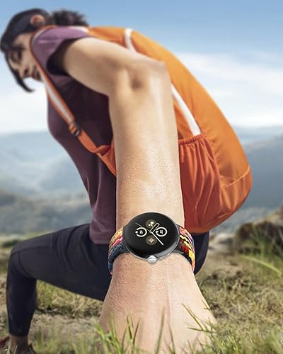 Miniatura 2 de BlackPro Correas trenzadas Solo Loop compatibles con Google Pixel WatchPixel Watch 2, correas elásticas de nailon elásticas ajustables con conector