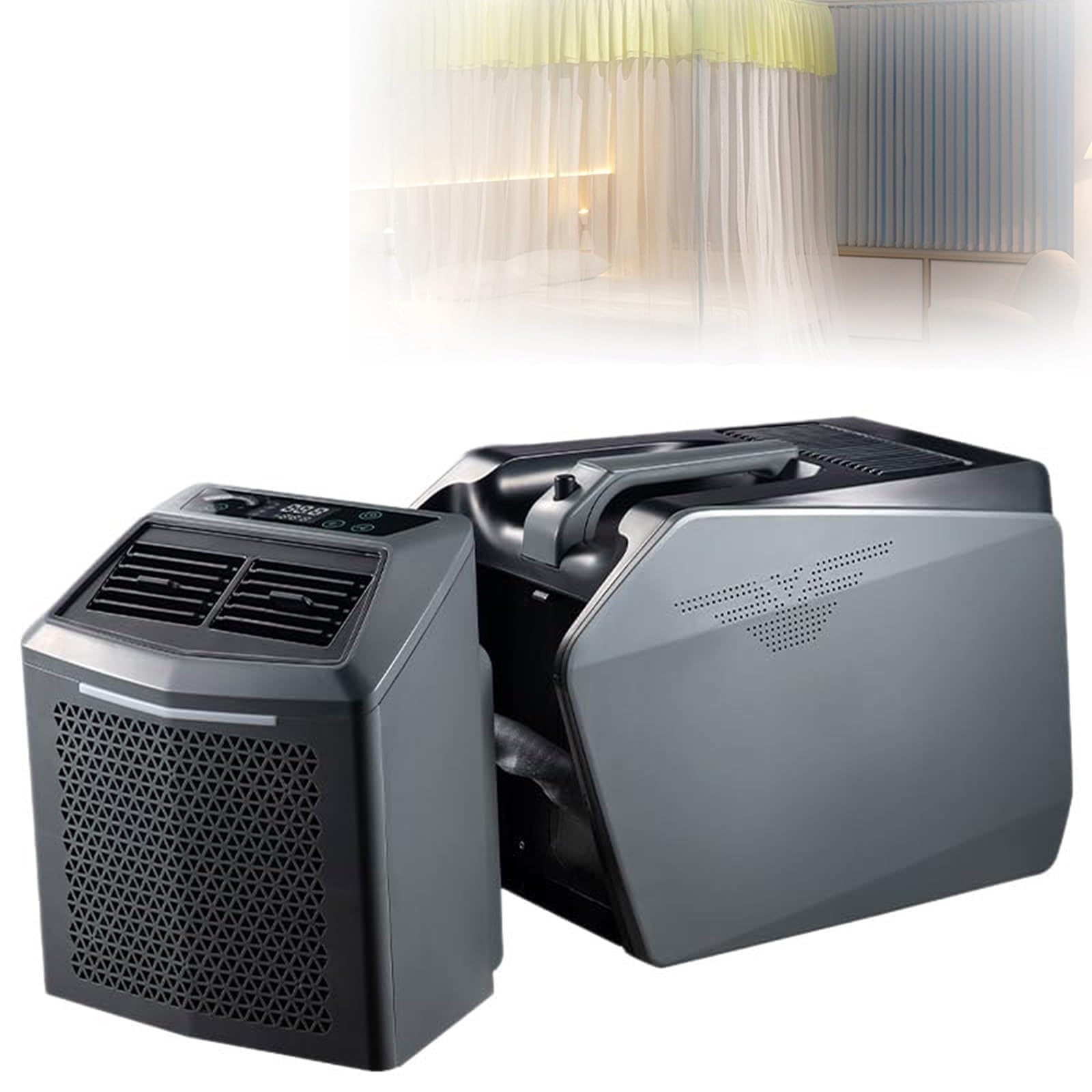 Senodon One Color 48V Portable Air Conditioner,Split Design,Led Touch Screen & Remote Control,3-Speed Unit For Camping & Rv,For 110 Sq Ft Room(110V-220V)