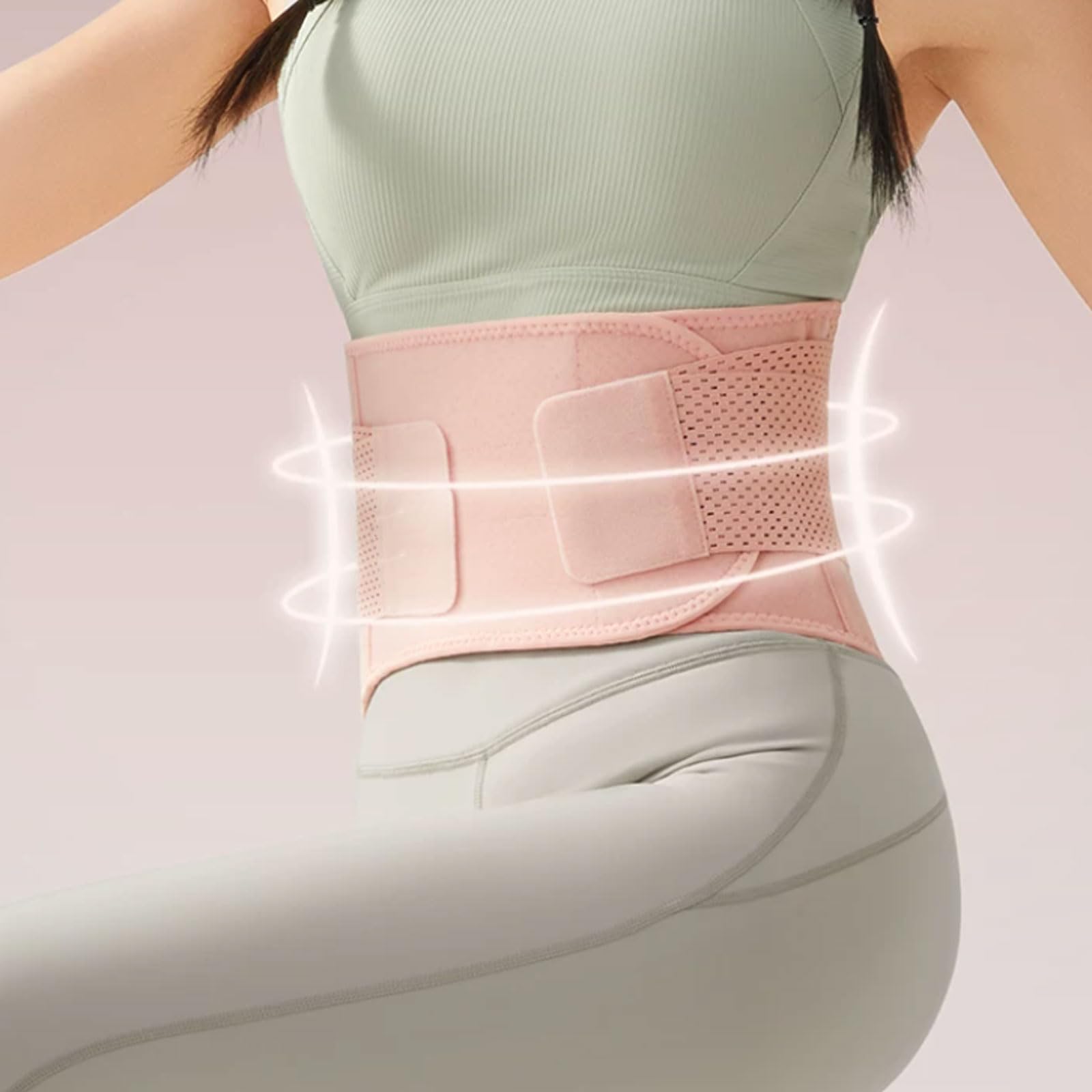 ,Nero,L,Supporto Lombare Compressivo Traspirante per Donne, Fascia Lombare Sportiva, Cintura Fitness per Allenamento, Controllo della Pancia, Cintura Snellente per la Vita