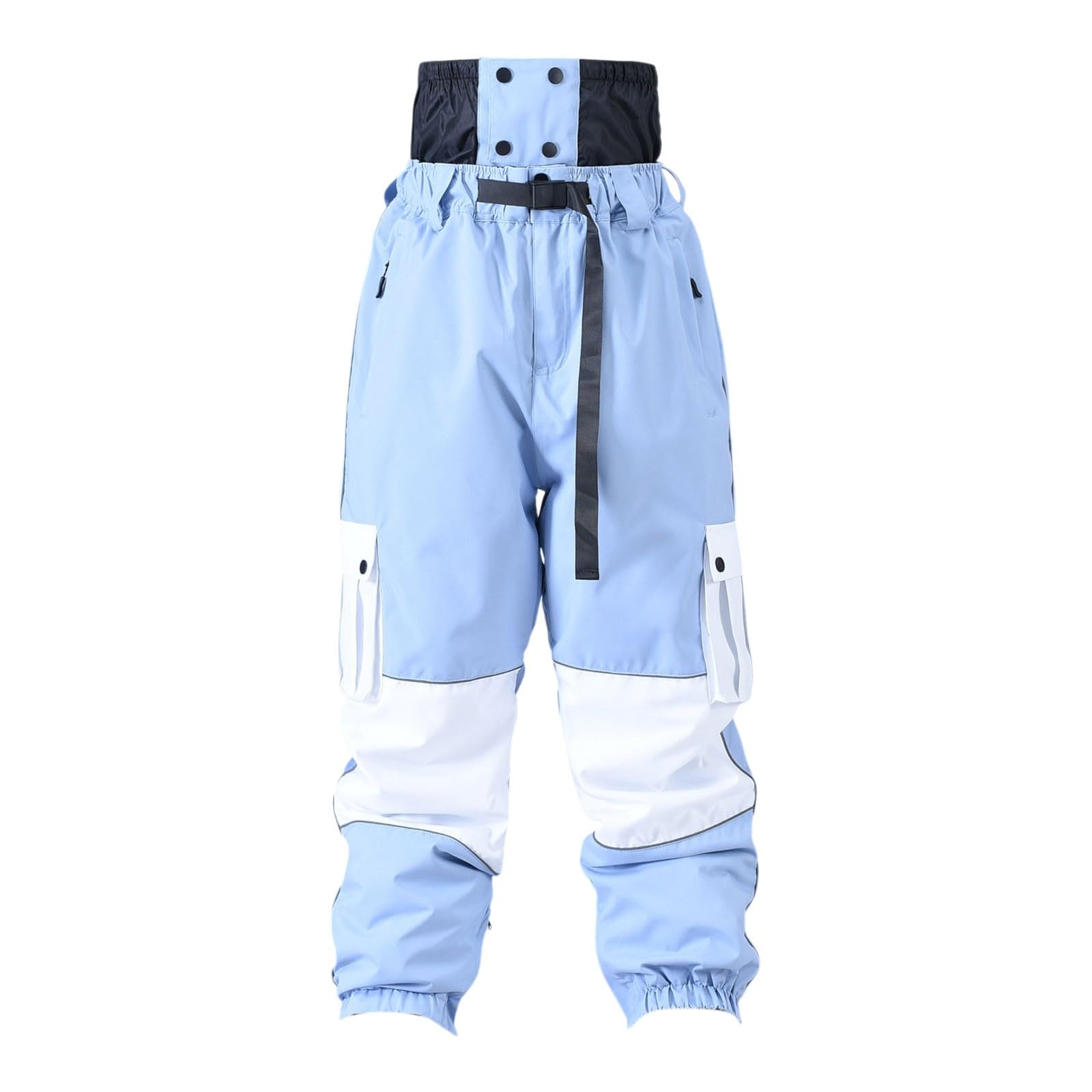 Pantaloni Sci Uomo Freddo Baggy Snowboard Pants con Tasche Multiple Pantalone Neve Impermeabili Caldo Softshell Montagna Antivento Salopette