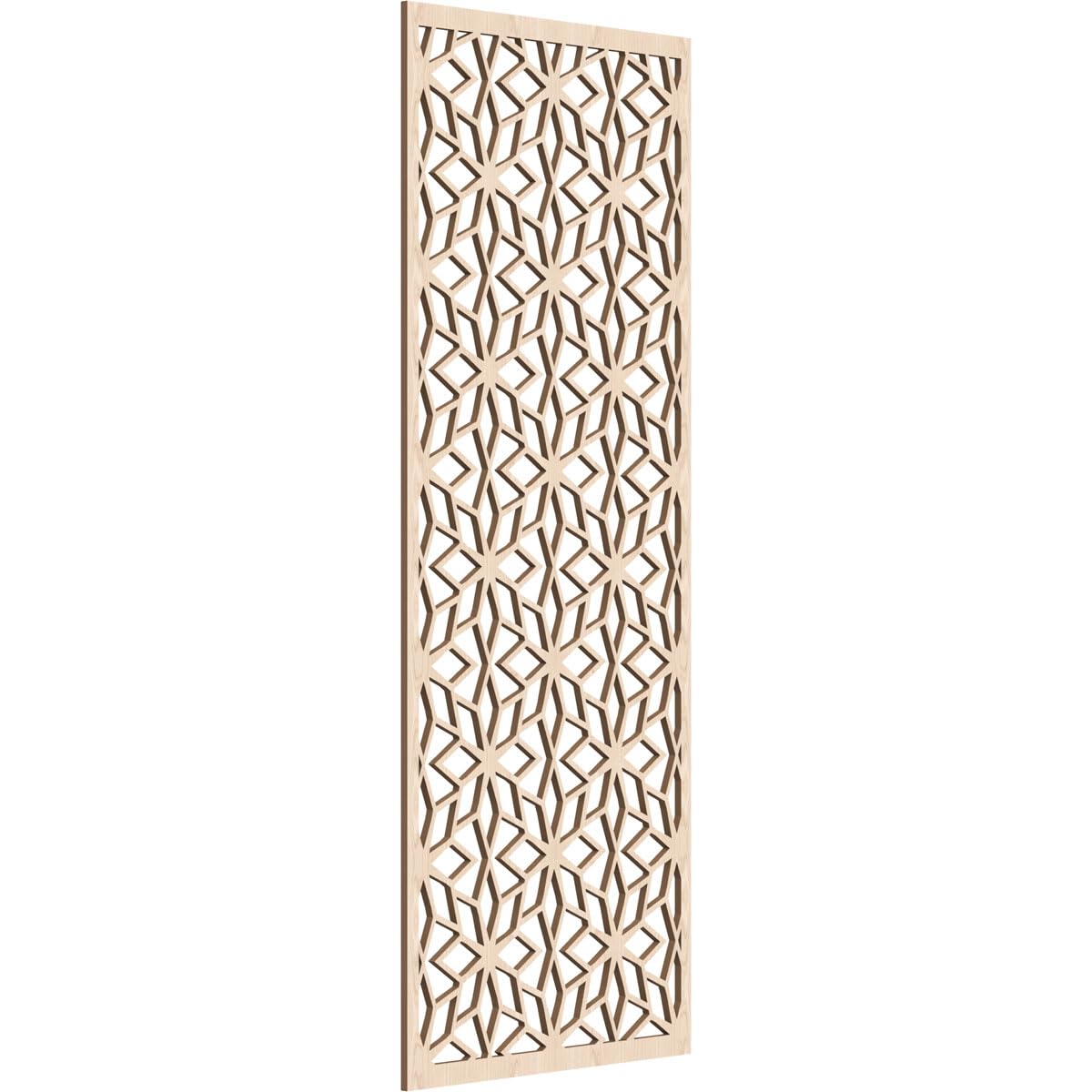 17 3/8"W x 44 3/8"H x 1/4"T Lake Decorative Fretwork Wood Wall Panels, Red Oak