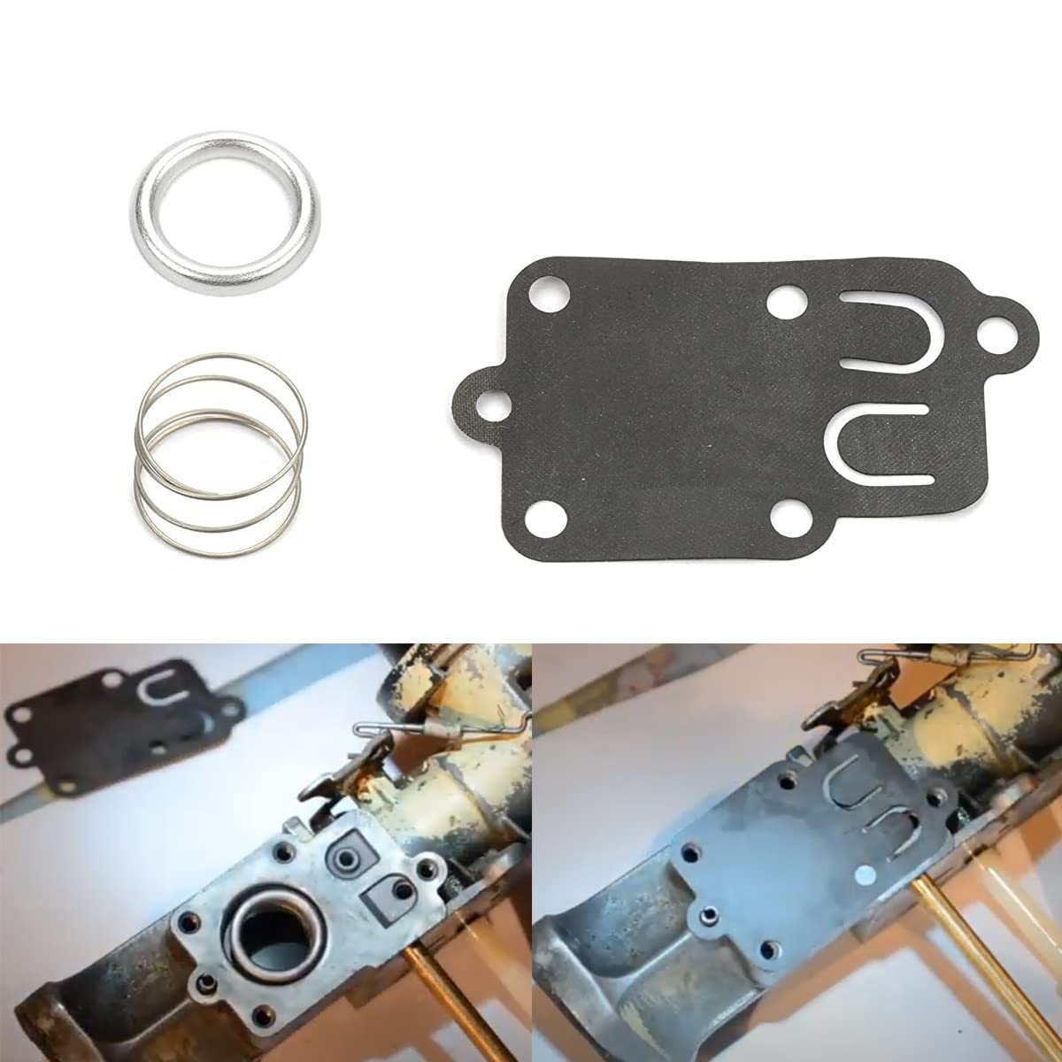 ZAMDOE Zestaw membrany gaźnika 5021K z uszczelkami do Briggs & Stratton 80200 81200 82200 092252 133292 134202 135202 3 do 5 silników poziomych HP, do gaźnika 498 4959551