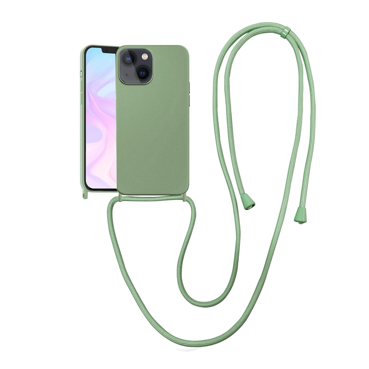 VooDirop Crossbody Case for iPhone 14 with Strap, iPhone Case with Adjustable Lanyard Rope, Drop Protection Silicone Phone Case for iPhone 14 6.1’’