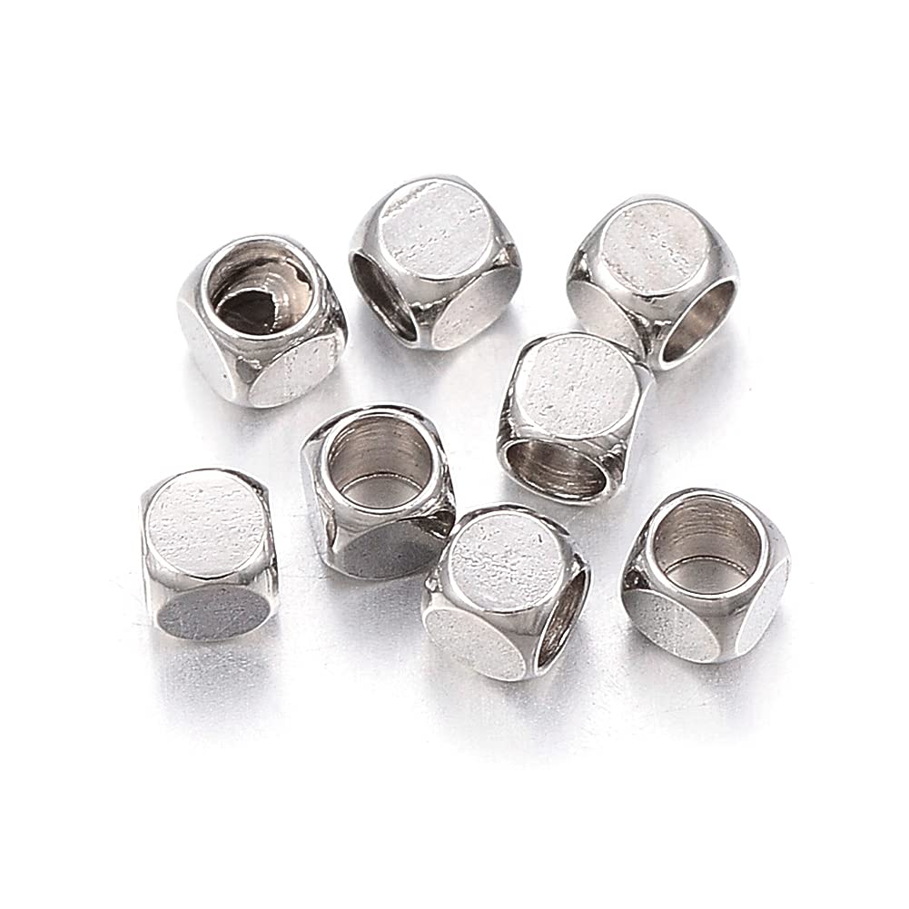 100 perline distanziali cubiche da 2 mm, per la creazione di gioielli