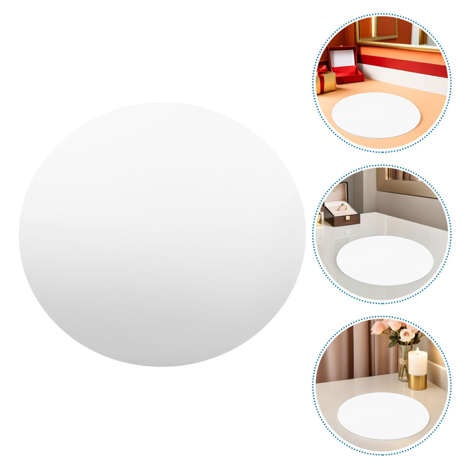ULTECHNOVO Set da 13 Vassoi Espositori Rotondi in Acrilico Specchio Autoadesivo Argento 20 Cm – Centrotavola Decorativo per Matrimoni, Feste e Studio Fotografico