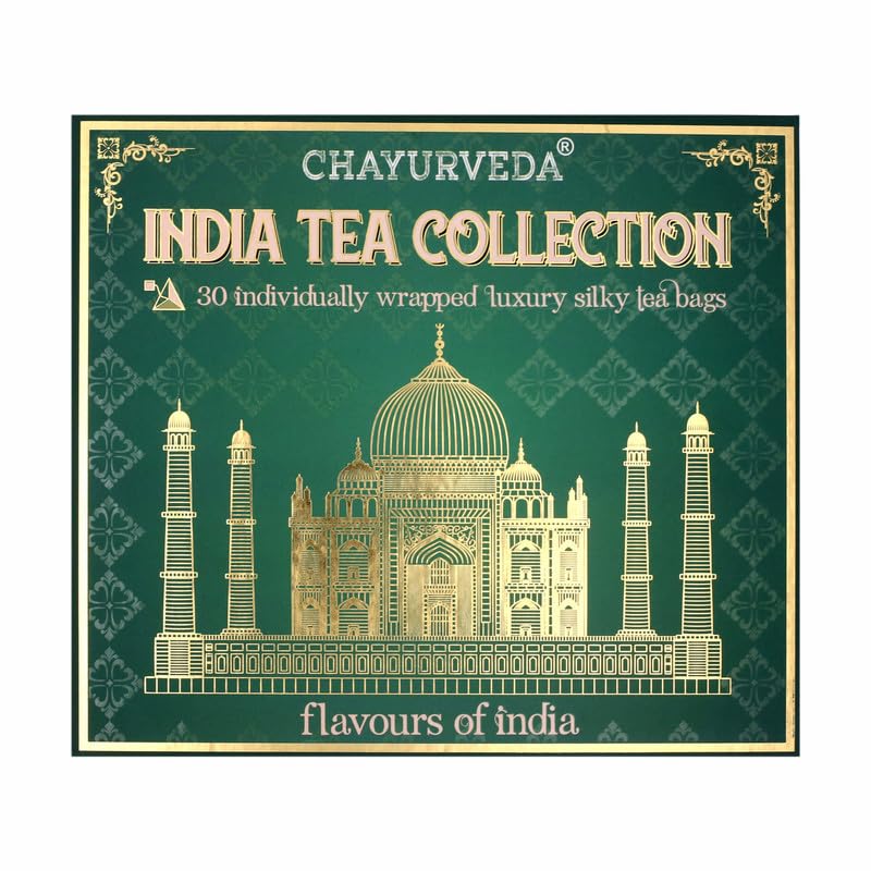Image of Sancha Tea Boutique, India Tea Collection, Tea Gift Box, 30 Tea Bags of 6 different assorted tea flavour, Gift of Health, Premium Tea Hamper