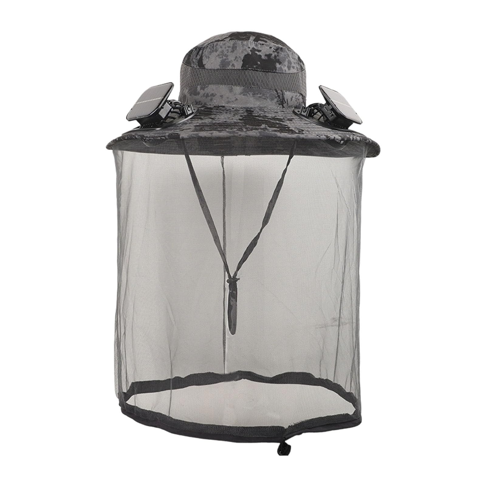 Protecciones Sombrero de Pescador Gorra de Ancha con Ventilador de enfriamiento de energía Solar Blindaje de Malla para Hombres y Mujeres Actividad Aire Sombrero de de Ancha