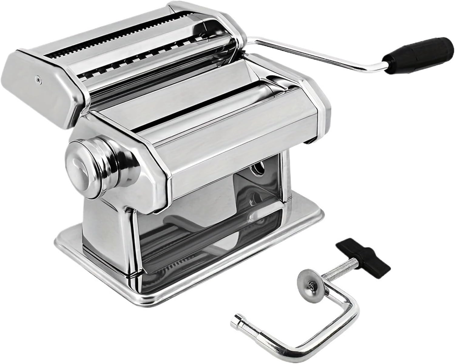 Manual Pasta Maker Machine With 7 Adjustable Thickness Settings Perfect For Spaghetti, Fettuccini, Lasagna, Dumpling Etc