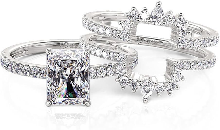 Jeulia Vintage Halo Wedding Ring Enhancer Set – Sterling Silver, Gift Box