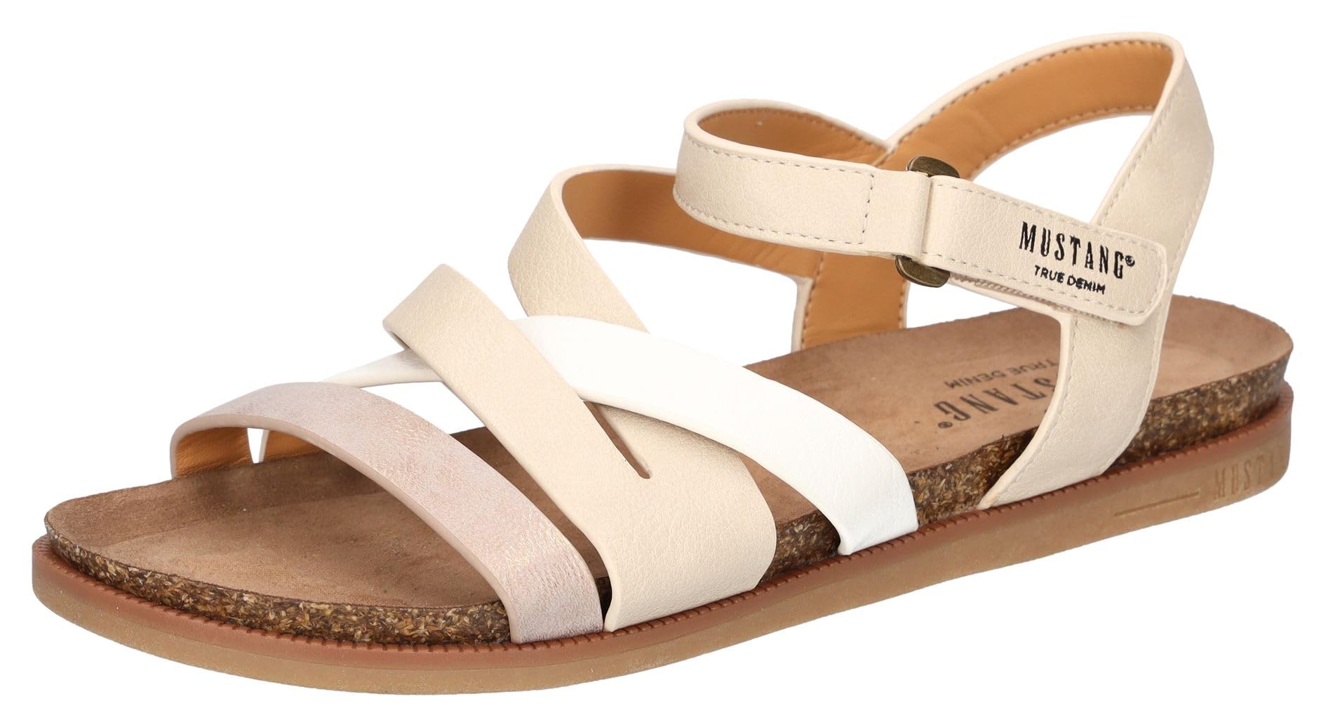 MUSTANG Women 1518-803 Sandal, Beige, 8.5 UK