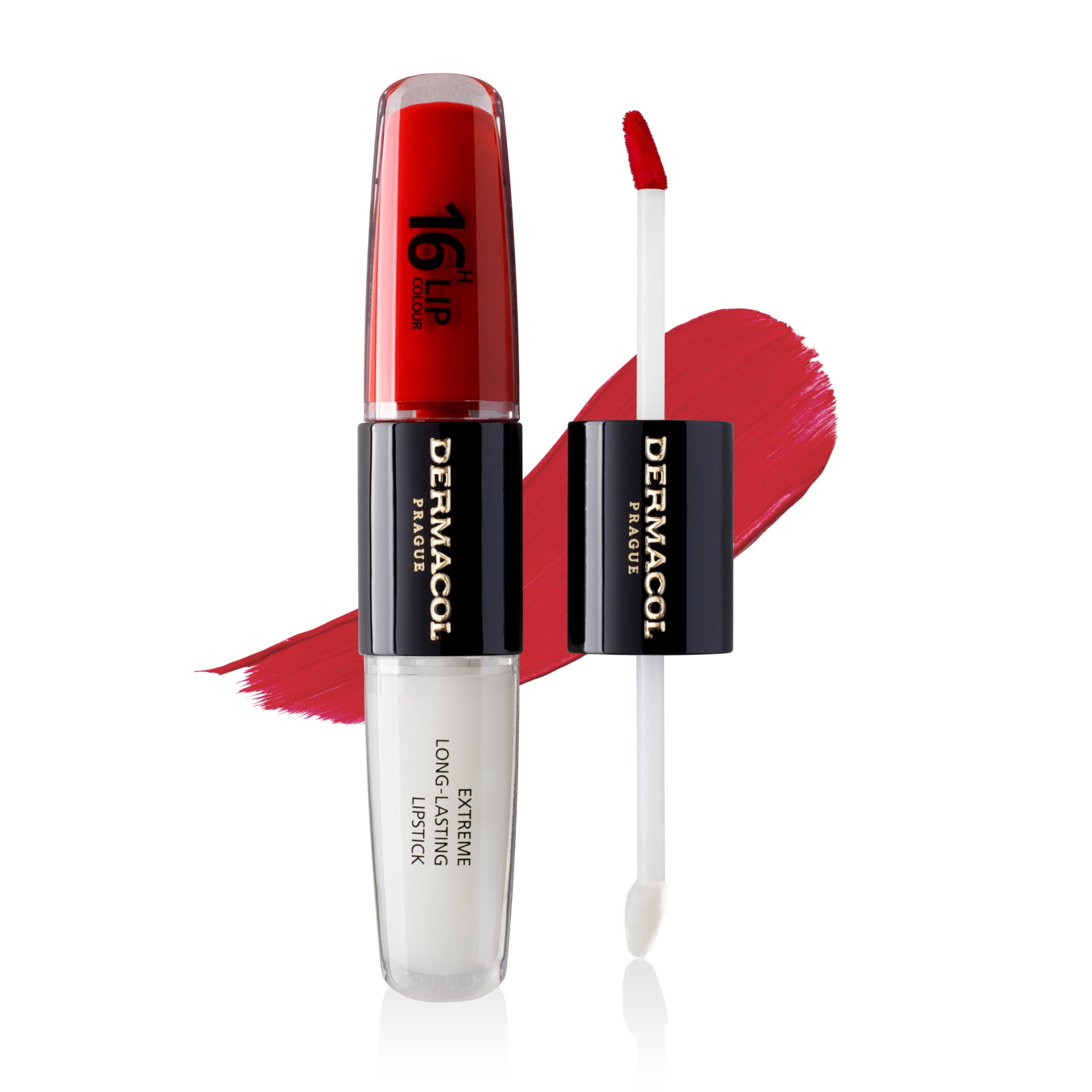 NEU Dermacol - 16-Hour Lip Colour, High Pigmentation Lip Gloss, Two-Phase Lip Gloss, Kiss-Proof Lip Make-up with Matte Finish and Shine (Kussmundsicheres Lippen-Make-up mit mattem Finish und Glanz)