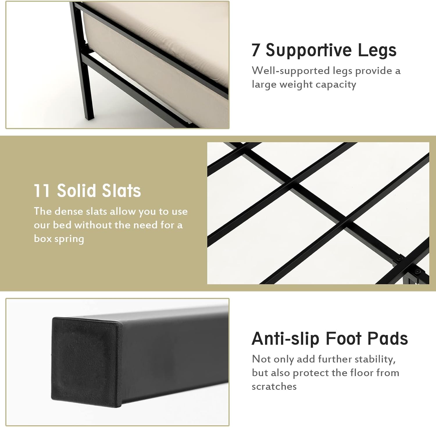 GOFLAME Full Size Metal Canopy Platform Bed Frame, Modern Canopy Bed with 4 Posters, Underbed Storage, Mattress Foundation with Steel Slat Support and Headboard, Easy Assembly, No Box Spring Needed