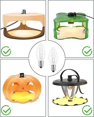 Miniatura 3 de PACETAP Paquete de 18 bombillas de repuesto de luz nocturna C7 de 7W con base de candelabro E12 para lámparas de sal, velas de ventana y